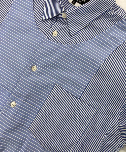 COMME des GARCONS HOMME DEUX（コムデギャルソン オム ドゥ）COMME des GARCONS HOMME DEUX (コムデギャルソン オム ドゥ) 切替ストライプシャツ ブルー サイズ:Ｍの古着・服飾アイテム