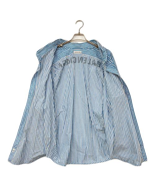 BALENCIAGA（バレンシアガ）BALENCIAGA (バレンシアガ) バックロゴオーバーサイズストライプシャツ スカイブルー サイズ:34の古着・服飾アイテム