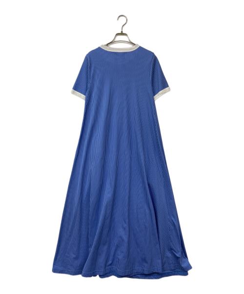 BEAMS BOY（ビームスボーイ）BEAMS BOY (ビームスボーイ) カットツイル フレアマキシワンピース ブルー サイズ:FREEの古着・服飾アイテム