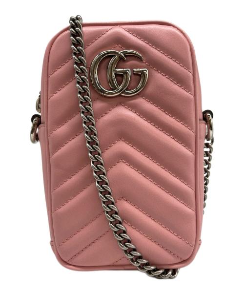 GUCCI（グッチ）GUCCI (グッチ) GGマーモントミニバッグ ピンクの古着・服飾アイテム