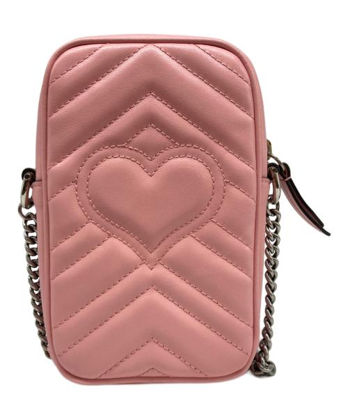 GUCCI（グッチ）GUCCI (グッチ) GGマーモントミニバッグ ピンクの古着・服飾アイテム