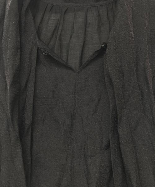 anuans（アニュアンス）anuans (アニュアンス) 2wayシアーボリュームタイブラウス ブラック サイズ:Fの古着・服飾アイテム