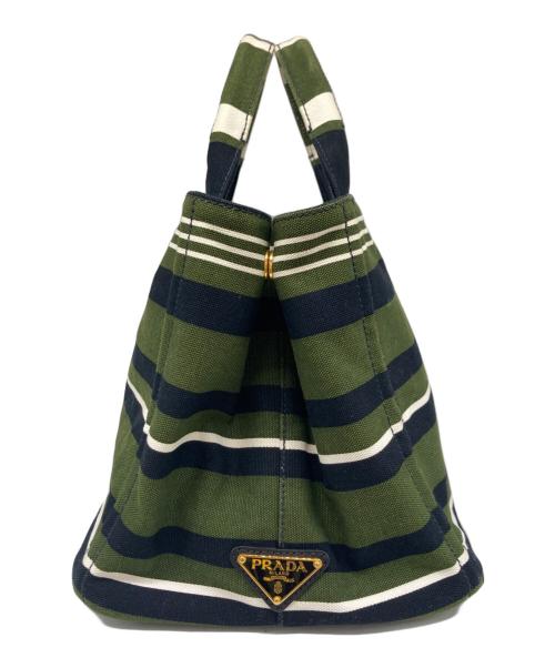PRADA（プラダ）PRADA (プラダ) カナパMハンドバッグ グリーンの古着・服飾アイテム