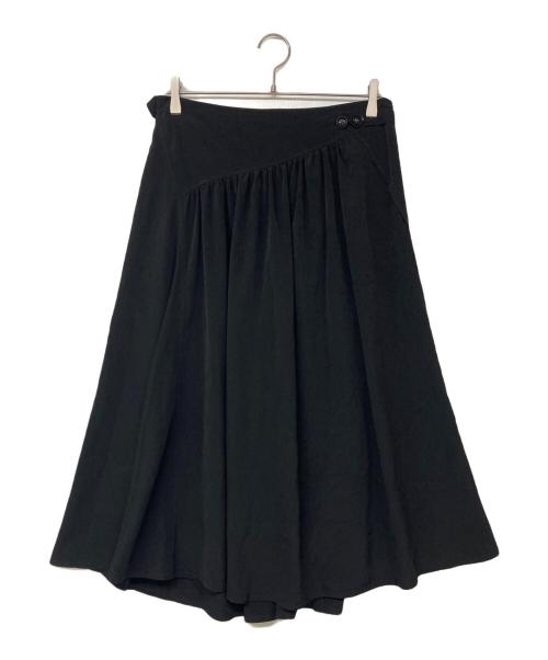 Y's（ワイズ）Y's (ワイズ) TRIACETATE POLYESTER CREPE de CHINE YOKE SKIRT ブラック サイズ:2の古着・服飾アイテム