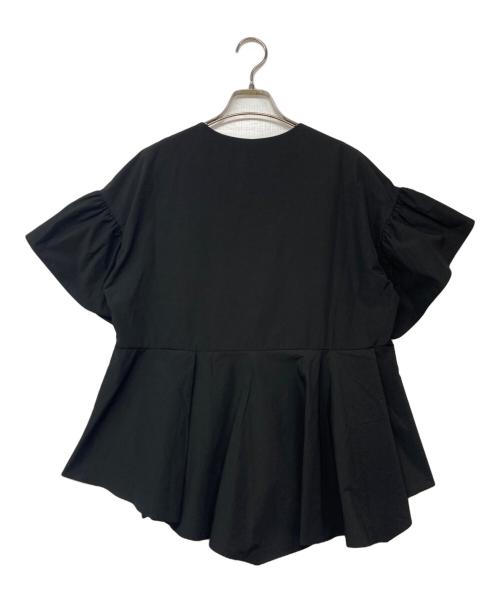 BARNYARDSTORM（バンヤードストーム）BARNYARDSTORM (バンヤードストーム) パールショートフリルスリーブブラウス ブラック サイズ:F 未使用品の古着・服飾アイテム