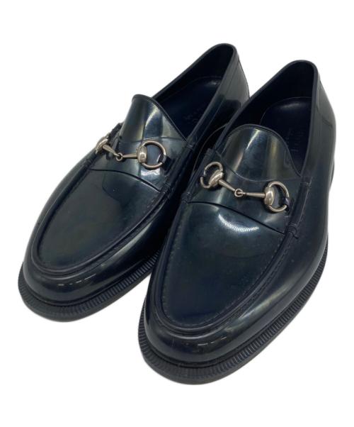 GUCCI（グッチ）GUCCI (グッチ) PVCラバーホースビットローファー ネイビー サイズ:10の古着・服飾アイテム