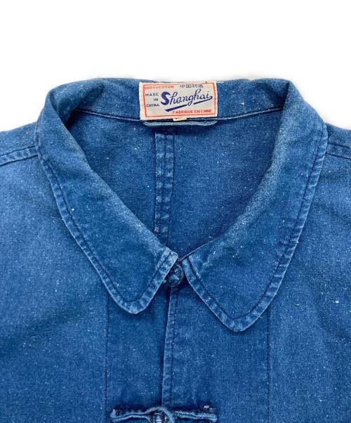 SHANGHAI（シャンハイ）SHANGHAI (シャンハイ) フレンチチャイナシャツ インディゴ サイズ:50の古着・服飾アイテム
