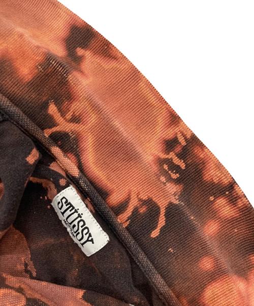 stussy（ステューシー）stussy (ステューシー) ブリーチデザインポロシャツ オレンジ サイズ:MEDIUMの古着・服飾アイテム