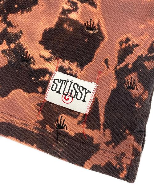 stussy（ステューシー）stussy (ステューシー) ブリーチデザインポロシャツ オレンジ サイズ:MEDIUMの古着・服飾アイテム