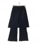 RAY BEAMSレイ ビームス）の古着「シャーリング ストレッチ スカートパンツ」｜ブラック