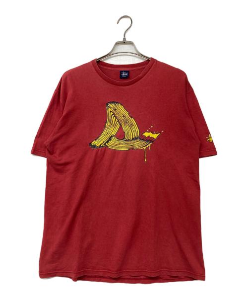 stussy（ステューシー）stussy (ステューシー) プリントTシャツ レッド サイズ:Ｌの古着・服飾アイテム