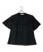 CELFORDセルフォード）の古着「フリルレースブラウス」｜ブラック