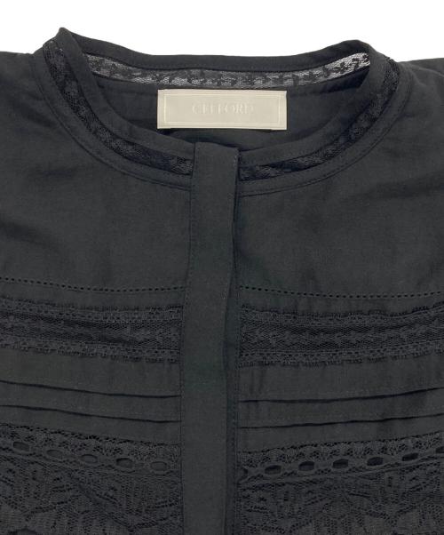 CELFORD（セルフォード）CELFORD (セルフォード) フリルレースブラウス ブラック サイズ:36の古着・服飾アイテム