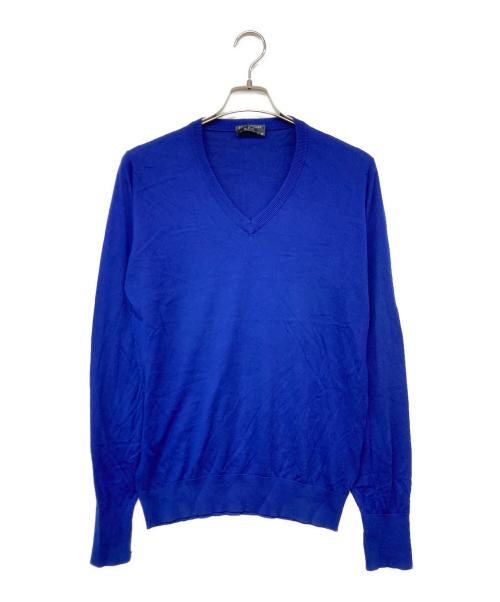 A.P.C.（アーペーセー）A.P.C. (アーペーセー) JOHN SMEDLEY (ジョンスメドレー) Vネックニット ブルー サイズ:Mの古着・服飾アイテム