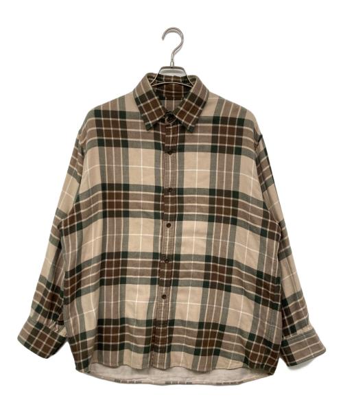 LAD MUSICIAN（ラッドミュージシャン）LAD MUSICIAN (ラッドミュージシャン) PUNK CHECK WIDE FIT SHIRT ブラウン サイズ:42の古着・服飾アイテム