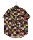 BEAMS PLUSビームスプラス）の古着「ポリエステルドビー パッチワークプリント アドベンチャーシャツⅡ」｜マルチカラー