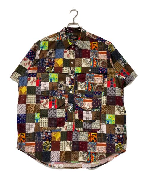 BEAMS PLUS（ビームスプラス）BEAMS PLUS (ビームスプラス) ポリエステルドビー パッチワークプリント アドベンチャーシャツⅡ マルチカラー サイズ:XLの古着・服飾アイテム
