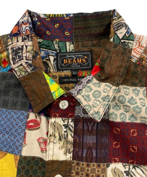 BEAMS PLUS（ビームスプラス）BEAMS PLUS (ビームスプラス) ポリエステルドビー パッチワークプリント アドベンチャーシャツⅡ マルチカラー サイズ:XLの古着・服飾アイテム