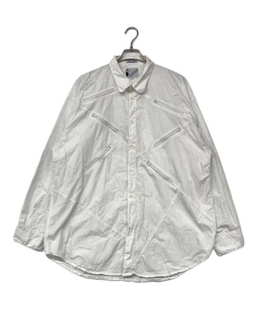 GOOUCH（グーチ）GOOUCH (グーチ) デザインジップシャツ ホワイト サイズ:XLの古着・服飾アイテム