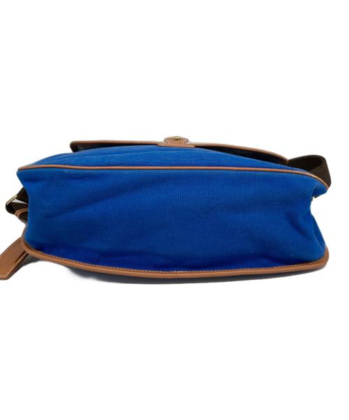 HUNTING WORLD（ハンティングワールド）HUNTING WORLD (ハンティングワールド) キャンバスショルダーバッグ ブルーの古着・服飾アイテム