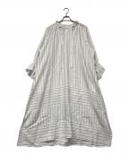 house of lotusハウスオブロータス）の古着「ストライプブロッキングワンピース」｜ホワイト