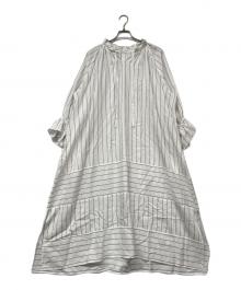 house of lotus（ハウスオブロータス）の古着「ストライプブロッキングワンピース」｜ホワイト