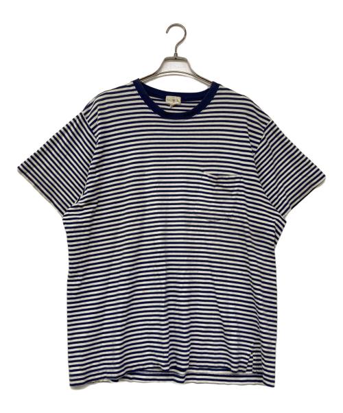 J.CREW（ジェイクルー）J.CREW (ジェイクルー) ボーダーTシャツ ホワイト×ネイビー サイズ:ＸＬの古着・服飾アイテム