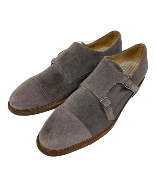 PARABOOT（パラブーツ）PARABOOT (パラブーツ) スウェード ダブルモンク シューズ グレー サイズ:12の古着・服飾アイテム