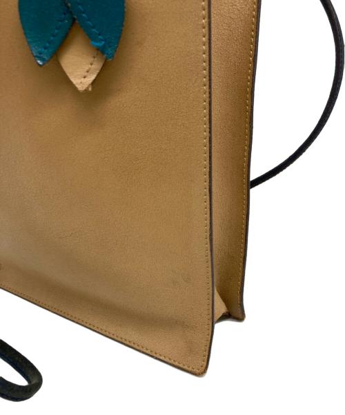 MIU MIU（ミュウミュウ）MIU MIU (ミュウミュウ) レザー切替トートバッグ ブラウン×ベージュの古着・服飾アイテム