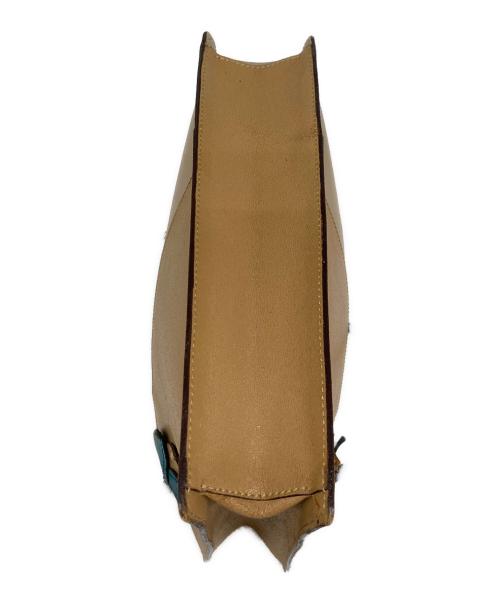 MIU MIU（ミュウミュウ）MIU MIU (ミュウミュウ) レザー切替トートバッグ ブラウン×ベージュの古着・服飾アイテム