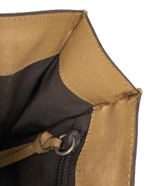 MIU MIU（ミュウミュウ）MIU MIU (ミュウミュウ) レザー切替トートバッグ ブラウン×ベージュの古着・服飾アイテム