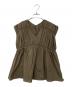 UNTITLED（アンタイトル）の古着「シャーリングブラウス」｜カーキ