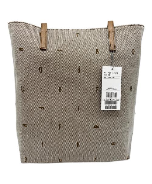 HIROFU（ヒロフ）HIROFU (ヒロフ) 【ジータ】ジャガード レザーコンビ トートバッグ L ベージュの古着・服飾アイテム