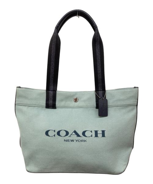 COACH（コーチ）COACH (コーチ) ロゴキャンバストートバッグ スカイブルーの古着・服飾アイテム