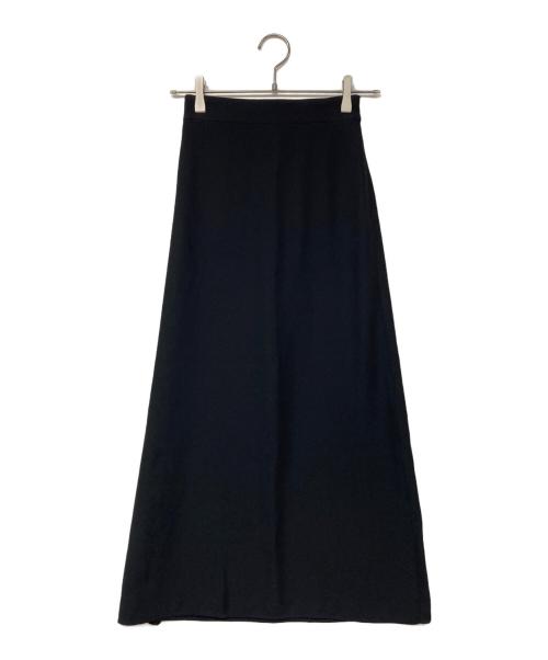 edition（エディション）edition (エディション) LIGHT BACK SATIN トリアセテート ジョーゼットスカート ブラック サイズ:34の古着・服飾アイテム