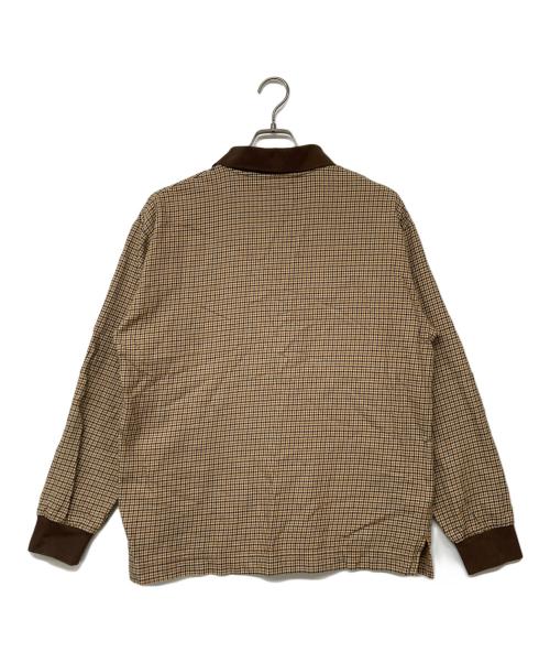 son of the cheese（（サノバチーズ））son of the cheese (（サノバチーズ）) Rugby Shirt / 総柄ラグビーシャツ ブラウン サイズ:Lの古着・服飾アイテム