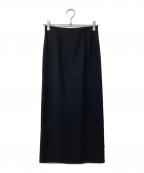 anuansアニュアンス）の古着「バックサテンタイトスカート」｜ブラック