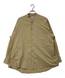 TODAYFUL（トゥデイフル）の古着「Stripe Over Shirts/ストライプオーバーシャツ」｜ベージュ