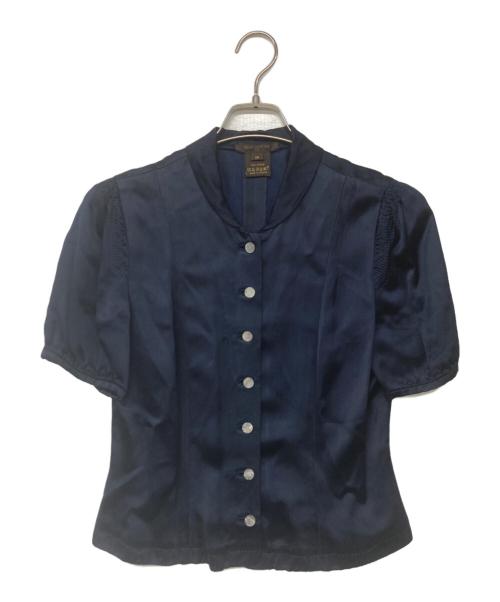LOUIS VUITTON（ルイ ヴィトン）LOUIS VUITTON (ルイ ヴィトン) モノグラム柄ボタン レーヨンシャツ ネイビー サイズ:38の古着・服飾アイテム