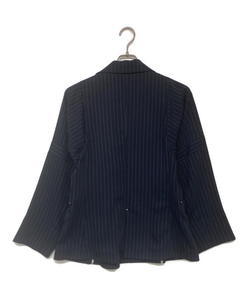 HIROKO BIS（ヒロコビス）HIROKO BIS (ヒロコビス) ピンストライプダブルジャケット /洗える ネイビー サイズ:9の古着・服飾アイテム