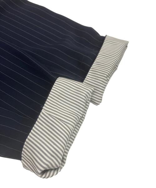 HIROKO BIS（ヒロコビス）HIROKO BIS (ヒロコビス) ピンストライプダブルジャケット /洗える ネイビー サイズ:9の古着・服飾アイテム