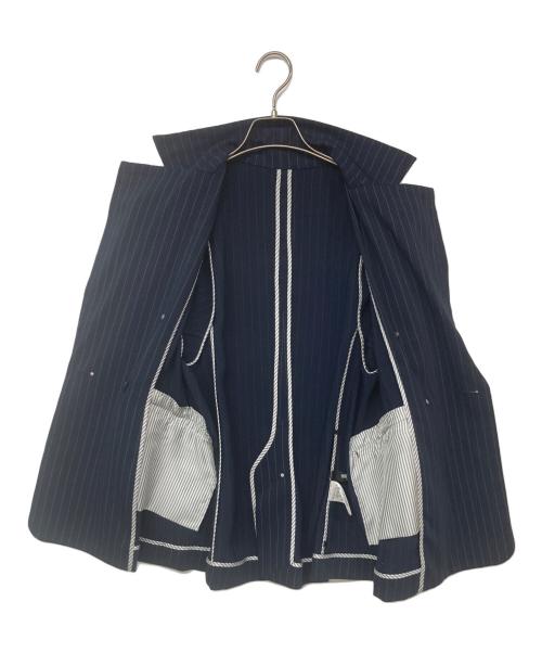 HIROKO BIS（ヒロコビス）HIROKO BIS (ヒロコビス) ピンストライプダブルジャケット /洗える ネイビー サイズ:9の古着・服飾アイテム