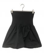 AMOMENTOアモーメント）の古着「NYLON SHIRRING MINI SKIRT TOP」｜ブラック