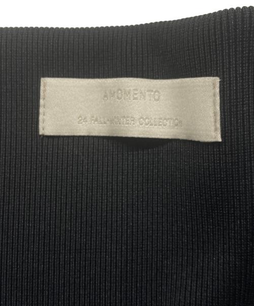 AMOMENTO（アモーメント）AMOMENTO (アモーメント) NYLON SHIRRING MINI SKIRT TOP ブラックの古着・服飾アイテム