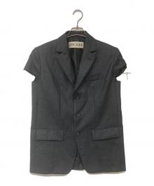 INSCRIRE（アンスクリア）の古着「Wool Gabadine Short Sleeve Jacket」｜ブラック