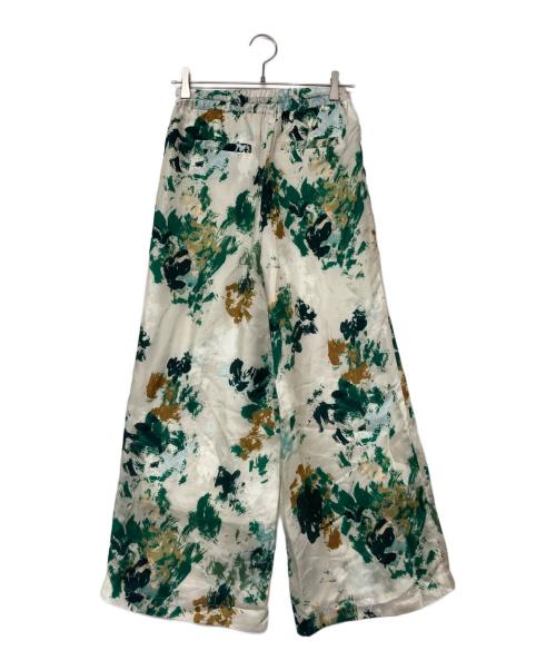 SACRA（サクラ）SACRA (サクラ) BLURRED FLORA PANTS/フローラ パンツ ベージュ×グリーン サイズ:36の古着・服飾アイテム