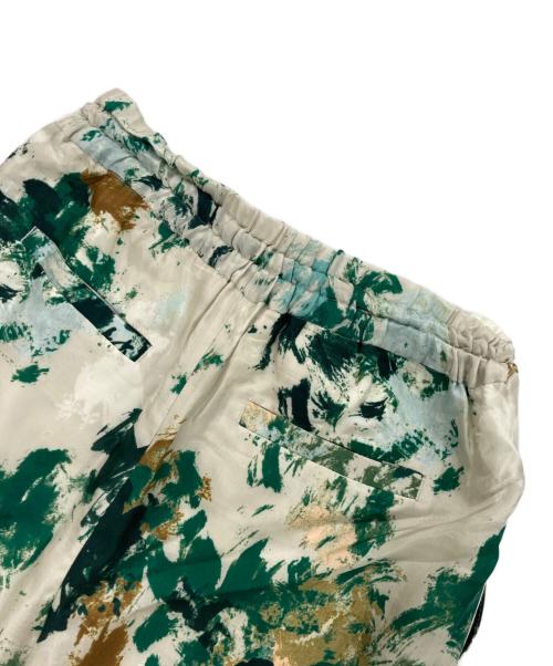 SACRA（サクラ）SACRA (サクラ) BLURRED FLORA PANTS/フローラ パンツ ベージュ×グリーン サイズ:36の古着・服飾アイテム