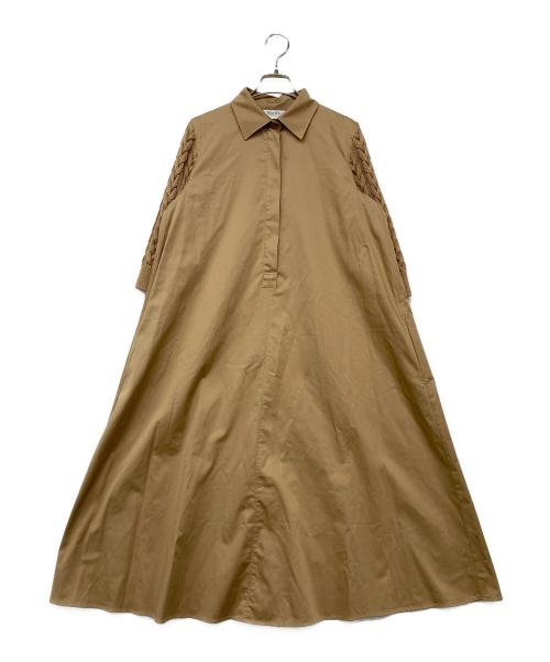 MaxMara（マックスマーラ）MaxMara (マックスマーラ) 袖ニット切替ワンピース ベージュ サイズ:34の古着・服飾アイテム