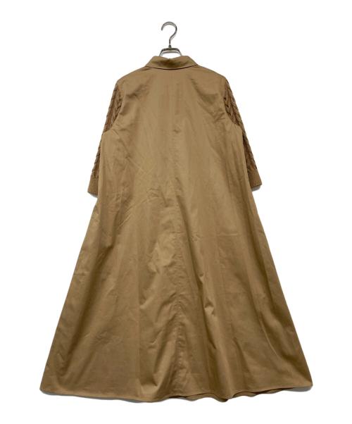 MaxMara（マックスマーラ）MaxMara (マックスマーラ) 袖ニット切替ワンピース ベージュ サイズ:34の古着・服飾アイテム