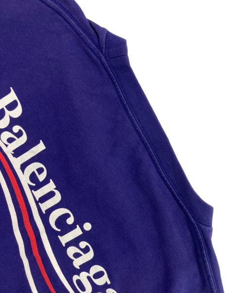 BALENCIAGA（バレンシアガ）BALENCIAGA (バレンシアガ) キャンペーンロゴプリントtシャツ ネイビー サイズ:Mの古着・服飾アイテム